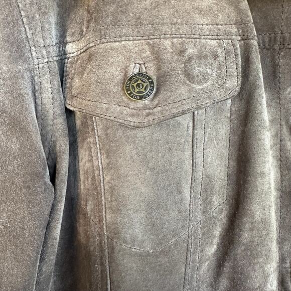 VTG Suede Leather Jacket Women XL Western Festival Boho Quiet Luxury Quality - Picture 6 of 13